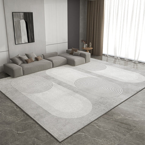 Dining Room Geometric Modern Rugs, Gray Contemporary Modern Rugs for Office, Bedroom Modern Rugs, Extra Large Modern Rugs for Living Room-Grace Painting Crafts