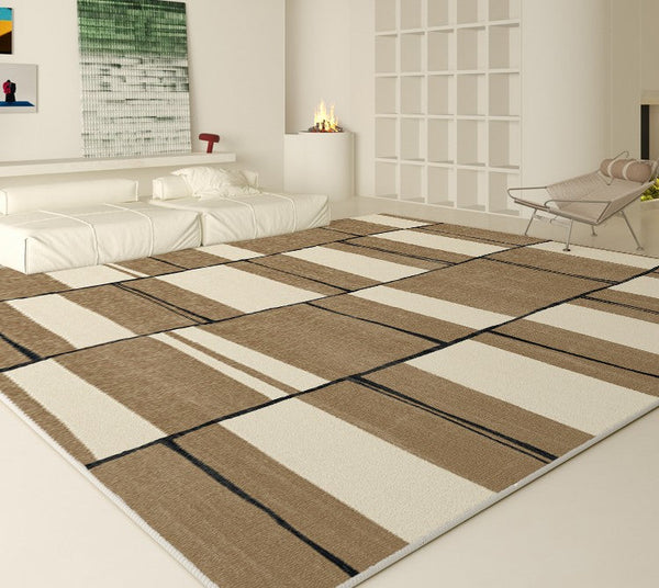 Large Soft Rugs for Bedroom, Abstract Contemporary Modern Rugs for Living Room, Geometric Modern Rug Placement Ideas for Dining Room-Grace Painting Crafts