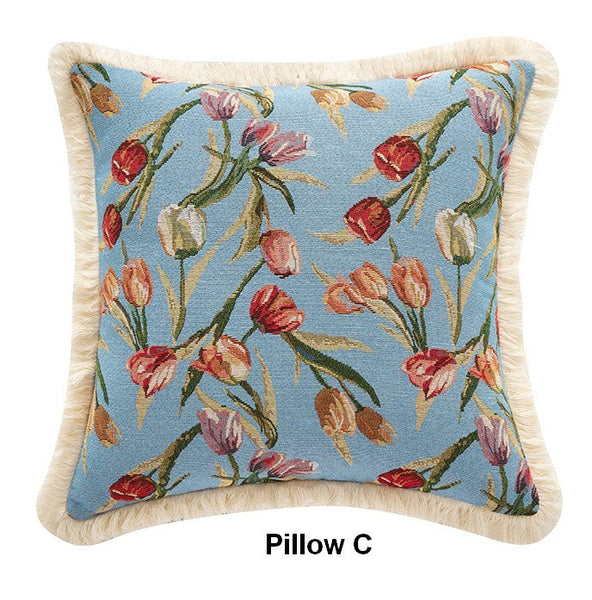 Tulip Flower Pillow Covers, Large Flower Decorative Pillows for Bedroom, Decorative Sofa Pillows for Couch, Farmhouse Decorative Pillows-Grace Painting Crafts