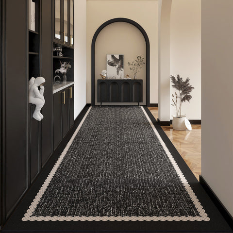 Long Hallway Runners, Long Narrow Runner Rugs, Modern Entryway Runner Rug Ideas, Geometric Modern Long Hallway Runners, Black Contepmorary Runner Rugs-Grace Painting Crafts