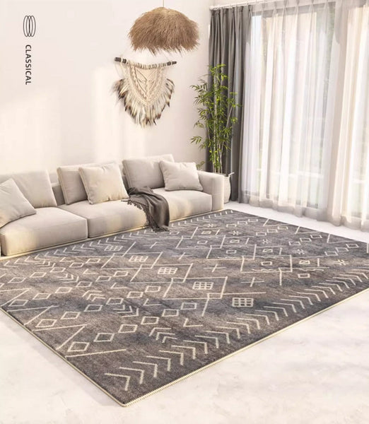 Thick Modern Rugs Next to Bed, Entryway Modern Runner Rugs, Contemporary Modern Rugs for Living Room, Modern Runner Rugs for Hallway-Grace Painting Crafts