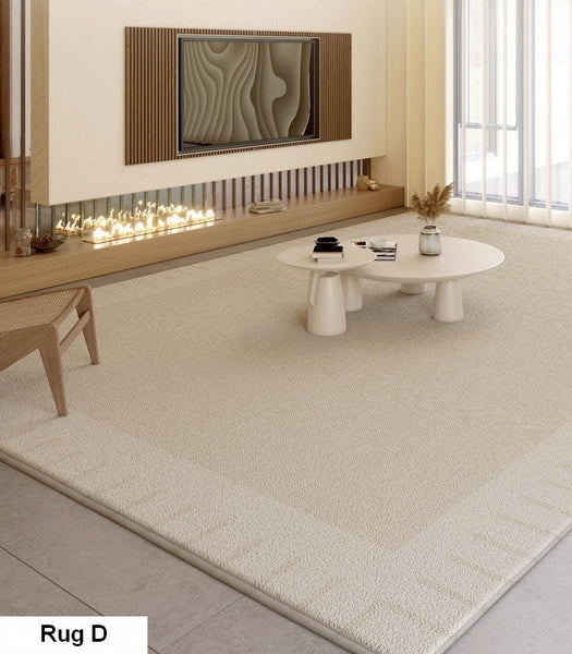 Bedroom Modern Rugs, Cream Color Geometric Modern Rugs, Modern Rugs for Dining Room, Contemporary Soft Rugs for Living Room-Grace Painting Crafts