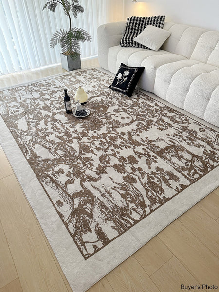 Soft Rugs under Coffee Table, Contemporary Modern Rugs for Living Room, Thick French Style Modern Rugs for Interior Design, Modern Rugs for Dining Room-Grace Painting Crafts