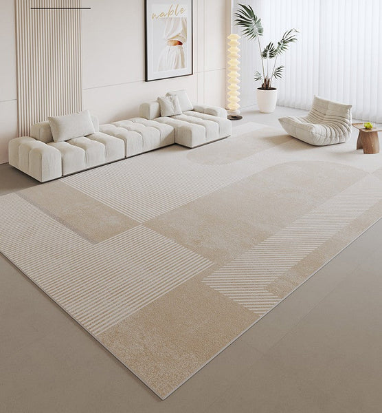 Unique Contemporary Modern Rugs, Large Geometric Carpets, Extra Large Modern Rugs under Dining Room Table, Abstract Modern Rugs for Living Room-Grace Painting Crafts