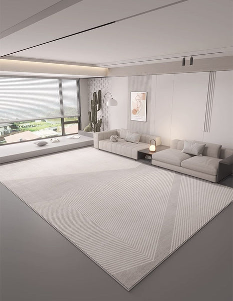 Large Contemporary Floor Carpets, Living Room Modern Area Rugs, Grey Geometric Modern Rugs in Bedroom, Dining Room Modern Rugs-Grace Painting Crafts