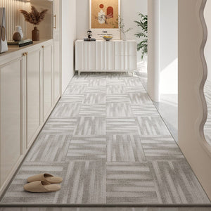 Modern Extra Long Hallway Runners, Washable Entrance Hallway Runners, Gray Long Hallway Runners, Long Narrow Runner Rugs, Entryway Runner Rug Ideas, Stain-resistant Non Slip Kitchen Runner Rugs-Grace Painting Crafts