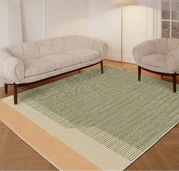 Contemporary Abstract Rugs for Dining Room, Living Room Modern Rug Ideas, Bedroom Floor Rugs, Green Abstract Rugs for Living Room-Grace Painting Crafts