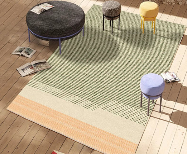 Living Room Modern Rug Ideas, Bedroom Floor Rugs, Contemporary Abstract Rugs for Dining Room, Green Abstract Rugs for Living Room-Grace Painting Crafts