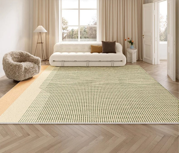 Living Room Modern Rug Ideas, Bedroom Floor Rugs, Contemporary Abstract Rugs for Dining Room, Green Abstract Rugs for Living Room-Grace Painting Crafts