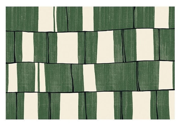 Soft Modern Rugs under Dining Room Table, Contemporary Modern Rugs, Green Geometric Carpets, Abstract Modern Rugs for Living Room-Grace Painting Crafts