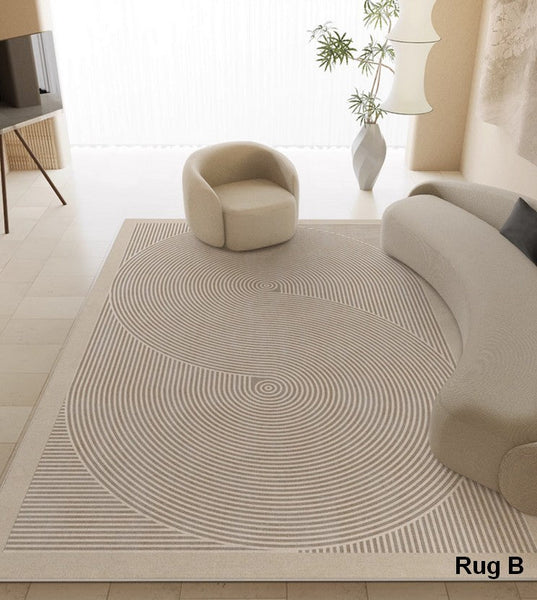 Soft Modern Rugs under Coffee Table, Modern Living Room Area Rugs, Geometric Floor Carpets, Bedroom Modern Rugs, Modern Rugs for Dining Room Table-Grace Painting Crafts