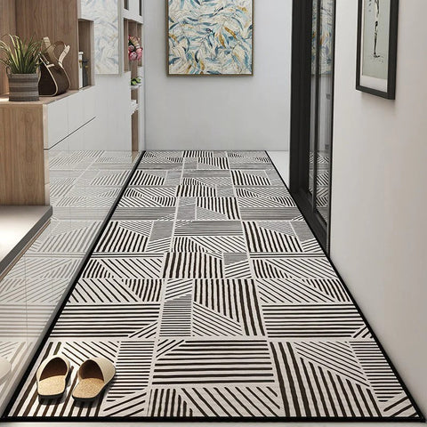 Extra Long Hallway Runners, Long Narrow Runner Rugs, Stain-resistant Non Slip Entryway Runner Rugs, Modern Long Hallway Runners, Kitchen Runner Rugs, Washable Entrance Hallway Grey Runners-Grace Painting Crafts