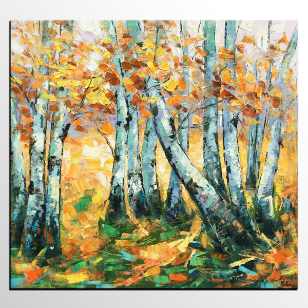 Landscape Painting, Oil Painting, Autumn Tree Painting, Abstract Painting, Custom Canvas Painting-Grace Painting Crafts