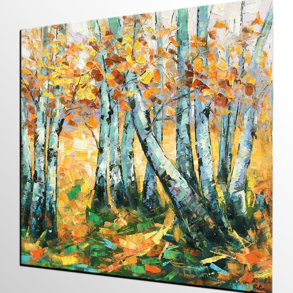 Landscape Painting, Oil Painting, Autumn Tree Painting, Abstract Painting, Custom Canvas Painting-Grace Painting Crafts