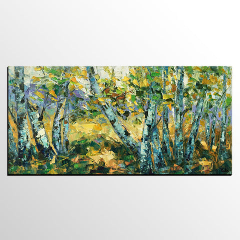 Landscape Wall Art Paintings, Custom Palette Knife Paintings, Autumn Tree Painting, Impression Painting, Landscape Painting on Canvas-Grace Painting Crafts