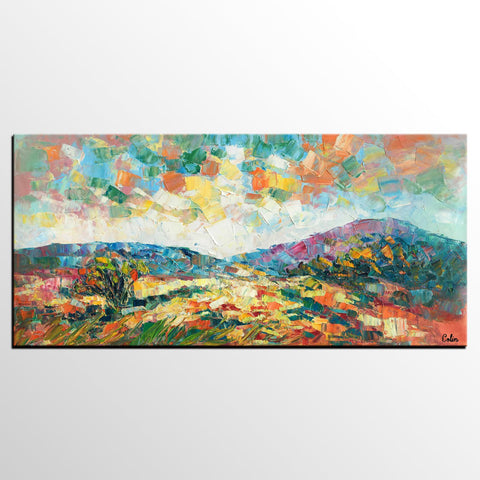 Original Artwork, Mountain Landscape Painting, Custom Extra Large Art, Canvas Artwork-Grace Painting Crafts