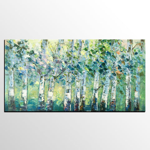 Spring Tree Painting, Original Painting, Custom Extra Large Painting, Oil Painting for Dining Room-Grace Painting Crafts