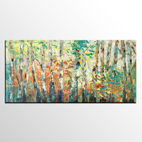 Autumn Tree Painting, Original Oil Paintings for Sale, Custom Landscape Painting on Canvas, Buy Paintings Online-Grace Painting Crafts