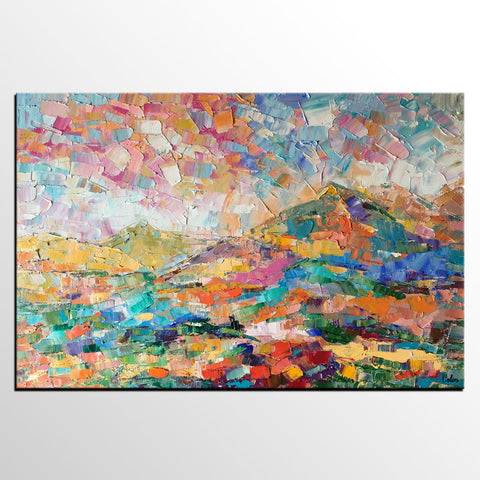 Custom Abstract Painting, Abstract Mountain Landscape Painting, Oil Painting, Heavy Texture Art-Grace Painting Crafts