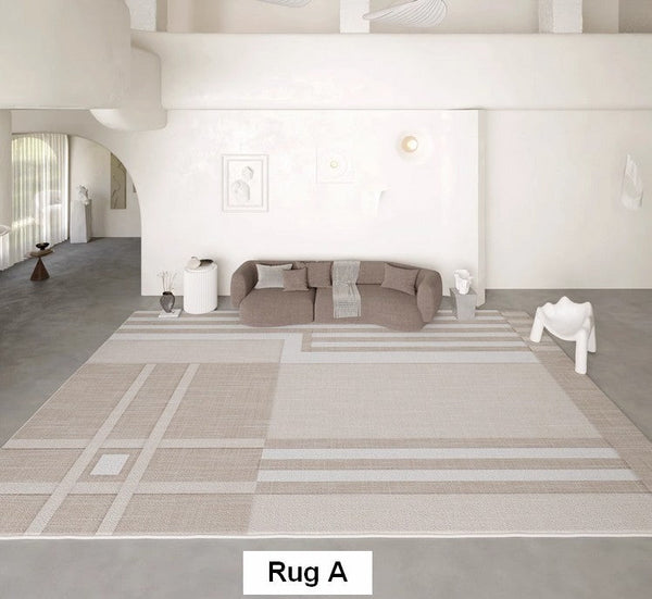 Modern Rug Ideas for Bedroom, Geometric Modern Rug Placement Ideas for Living Room, Contemporary Area Rugs for Dining Room-Grace Painting Crafts