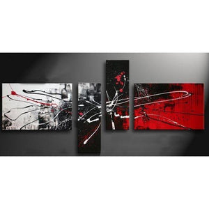 Abstract Painting for Sale, Modern Abstract Paintings, Black and Red Canvas Wall Art, Modern Wall Art Paintings for Living Room-Grace Painting Crafts