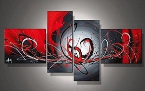 Black and Red Wall Art Paintings, Simple Abstract Painting, Modern Abstract Paintings, Living Room Canvas Painting, Buy Art Online-Grace Painting Crafts