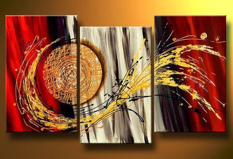 Modern Abstract Painting, Canvas Painting for Living Room, 3 Piece Wall Art Painting, Modern Wall Art Paintings, Large Painting for Sale-Grace Painting Crafts