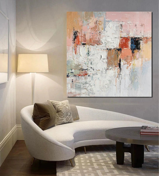 Extra Large Abstract Paintings on Canvas, Hand Painted Abstract Painting, Bedroom Wall Art Ideas, Simple Painting Ideas for Bedroom-Grace Painting Crafts