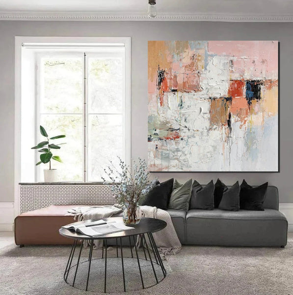 Extra Large Abstract Paintings on Canvas, Hand Painted Abstract Painting, Bedroom Wall Art Ideas, Simple Painting Ideas for Bedroom-Grace Painting Crafts