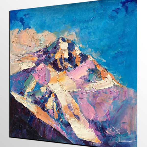 Abstract Landscape Painting, Mountain Landscape Painting, Bedroom Canvas Paintings, Custom Original Oil Painting on Canvas-Grace Painting Crafts