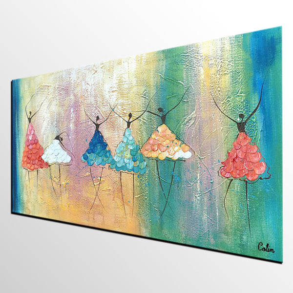 Simple Wall Art Ideas for Living Room, Ballet Dancer Painting, Large Acrylic Painting, Custom Canvas Painting, Modern Abstract Painting-Grace Painting Crafts