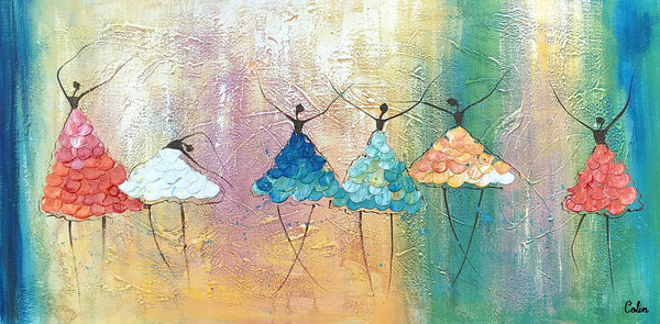 Simple Wall Art Ideas for Living Room, Ballet Dancer Painting, Large Acrylic Painting, Custom Canvas Painting, Modern Abstract Painting-Grace Painting Crafts