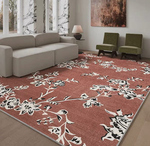 Abstract Contemporary Rugs Next to Bed, Flower Pattern Contemporary Modern Rugs, Modern Rugs for Living Room, Modern Rugs for Dining Room-Grace Painting Crafts