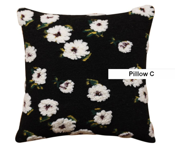 Square Modern Throw Pillows for Couch, Contemporary Modern Sofa Pillows, Flower Decorative Pillow Covers, Decorative Pillows for Bedroom-Grace Painting Crafts