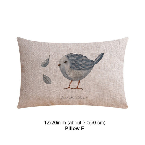 Throw Pillows for Couch, Simple Decorative Pillow Covers, Decorative Sofa Pillows for Children's Room, Love Birds Decorative Throw Pillows-Grace Painting Crafts