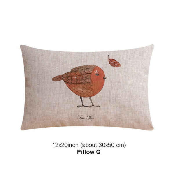 Throw Pillows for Couch, Simple Decorative Pillow Covers, Decorative Sofa Pillows for Children's Room, Love Birds Decorative Throw Pillows-Grace Painting Crafts