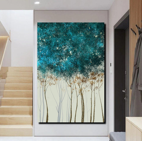 Dining Room Wall Art Ideas, Buy Canvas Art Online, Tree Paintings, Simple Modern Art, Simple Abstract Art, Large Acrylic Painting on Canvas-Grace Painting Crafts