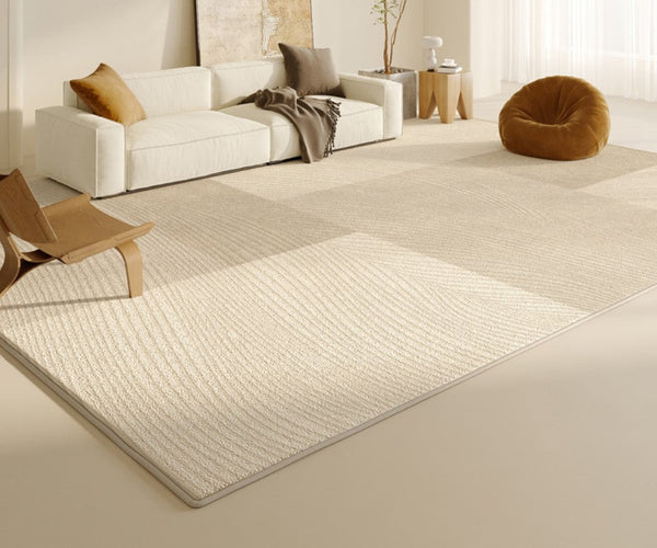 Bedroom Modern Rugs, Large Modern Rugs for Living Room, Dining Room Geometric Modern Rugs, Cream Color Contemporary Modern Rugs for Office-Grace Painting Crafts