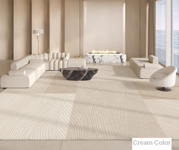 Bedroom Modern Rugs, Large Modern Rugs for Living Room, Dining Room Geometric Modern Rugs, Cream Color Contemporary Modern Rugs for Office-Grace Painting Crafts