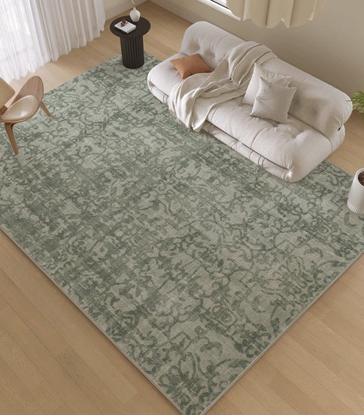 Green Soft Rugs for Living Room, Modern Rugs for Interior Design, French Style Modern Rugs for Bedroom, Contemporary Modern Rugs under Dining Room Table-Grace Painting Crafts