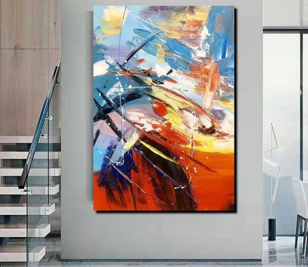 Acrylic Canvas Paintings, Large Painting on Canvas, Living Room Modern Paintings, Modern Abstract Painting for Office-Grace Painting Crafts