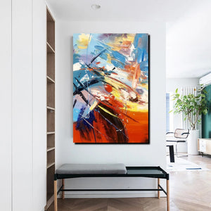 Acrylic Canvas Paintings, Large Painting on Canvas, Living Room Modern Paintings, Modern Abstract Painting for Office-Grace Painting Crafts