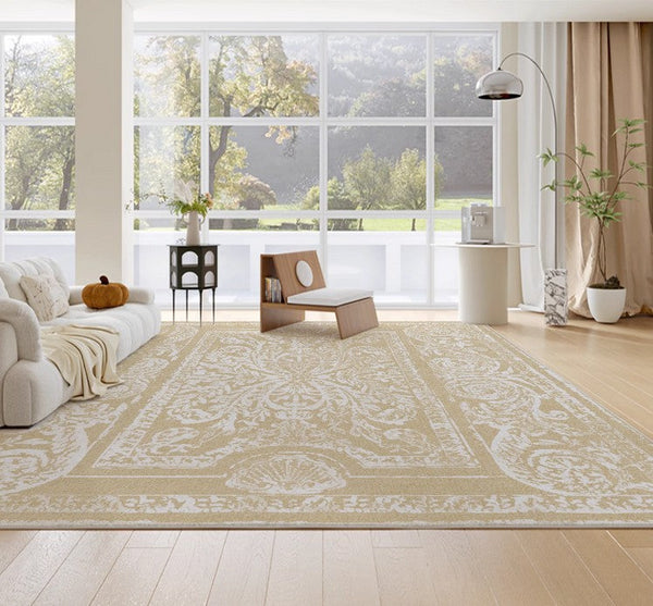 Thick French Style Modern Rugs for Dining Room, Living Room Contemporary Modern Rugs, Mid Century Modern Rugs for Interior Design, Soft Rugs under Coffee Table-Grace Painting Crafts