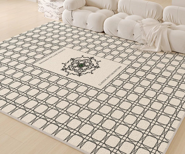 Geometric Modern Rugs for Dining Room, Contemporary Modern Rugs for Living Room, Mid Century Modern Rugs for Interior Design-Grace Painting Crafts