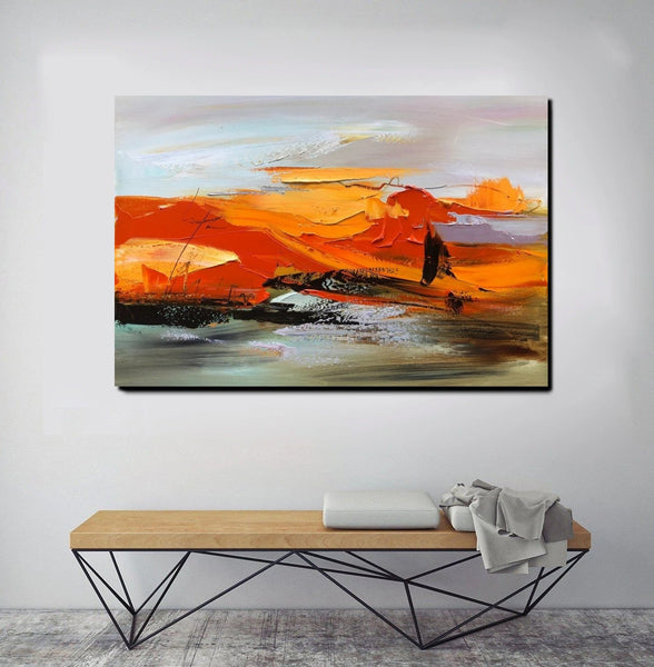 Large Painting for Living Room, Acrylic Paintings on Canvas, Large Paintings Behind Sofa, Heavy Texture Painting, Buy Paintings Online-Grace Painting Crafts