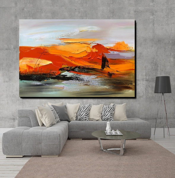 Large Painting for Living Room, Acrylic Paintings on Canvas, Large Paintings Behind Sofa, Heavy Texture Painting, Buy Paintings Online-Grace Painting Crafts