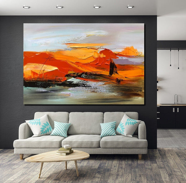 Large Painting for Living Room, Acrylic Paintings on Canvas, Large Paintings Behind Sofa, Heavy Texture Painting, Buy Paintings Online-Grace Painting Crafts