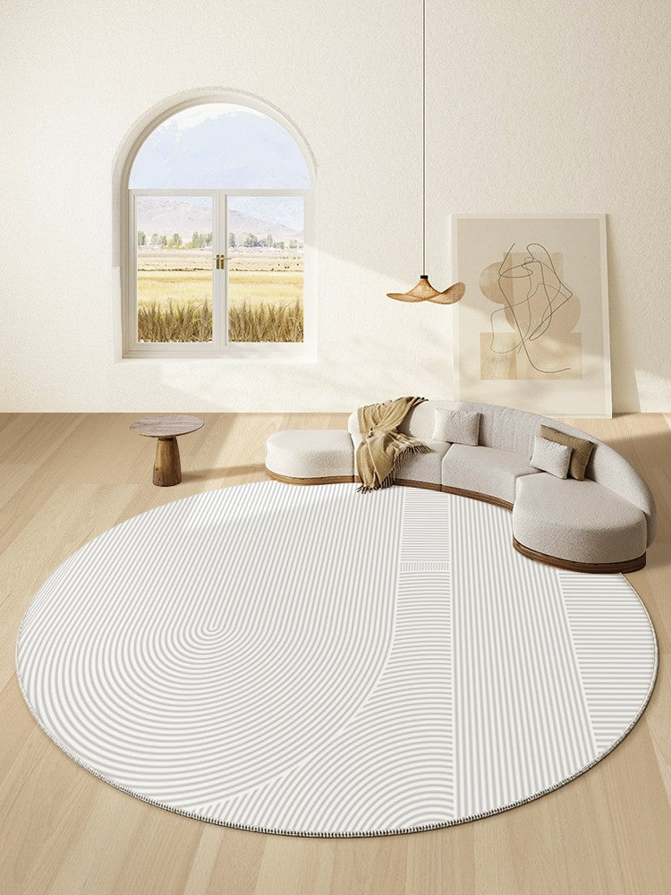 Unique Round Rugs under Coffee Table, Large Modern Round Rugs for Dining Room, Circular Modern Rugs for Bedroom, Contemporary Modern Rug Ideas for Living Room-Grace Painting Crafts