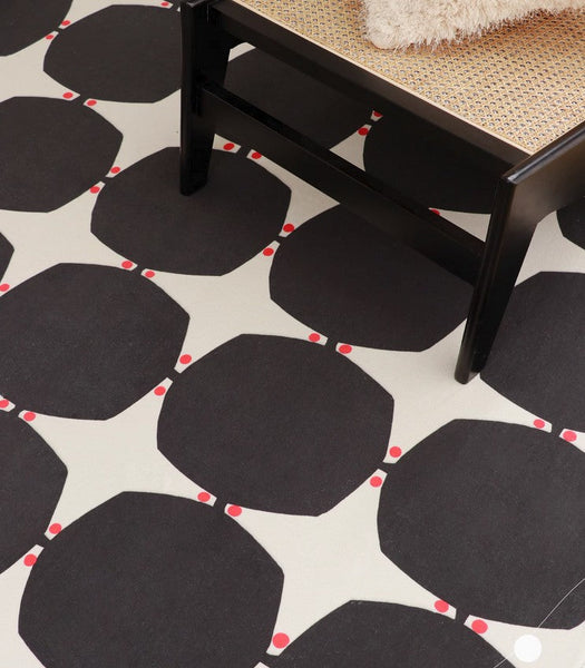 Dining Room Geometric Modern Rugs, Bedroom Modern Rugs, Black Modern Rugs for Living Room, Contemporary Modern Rugs under Coffee Table-Grace Painting Crafts