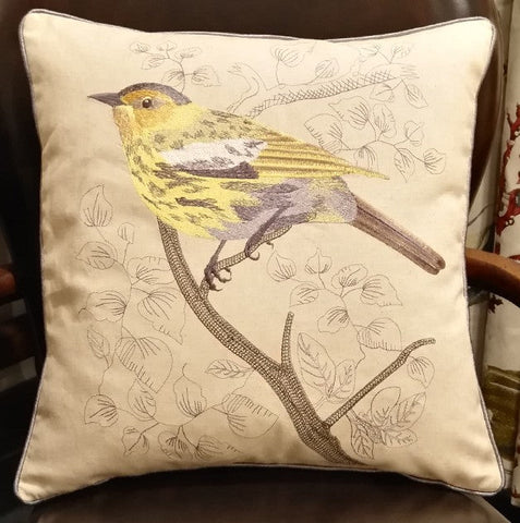 Decorative Throw Pillows for Couch, Bird Pillows, Pillows for Farmhouse, Sofa Throw Pillows, Embroidery Throw Pillows, Rustic Pillows-Grace Painting Crafts